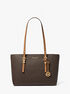Quinn Medium Signature Logo and Leather Tote Bag michael kors quinn medium signature logo and leather tote bag