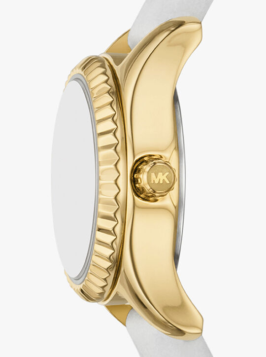 michael kors micro lexington leather watch