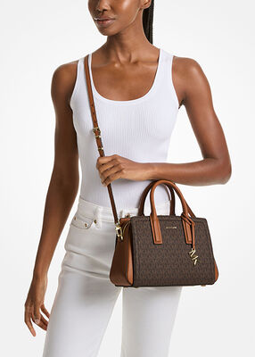 michael kors laila small signature logo satchel
