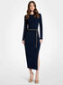 michael kors ribbed stretch viscose belted sweater dress