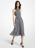 Zebra Print Pleated Georgette Cutout Dress michael kors zebra print pleated georgette cutout dress