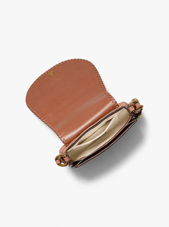 michael kors حقيبة سرج جوزي متوسطة الحجم من جلد الغزال المخيط