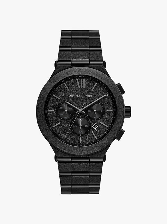 Oversized Billie Frosted Black-Tone Watch michael kors oversized billie frosted black tone watch