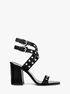 michael kors irene studded leather block heel sandal
