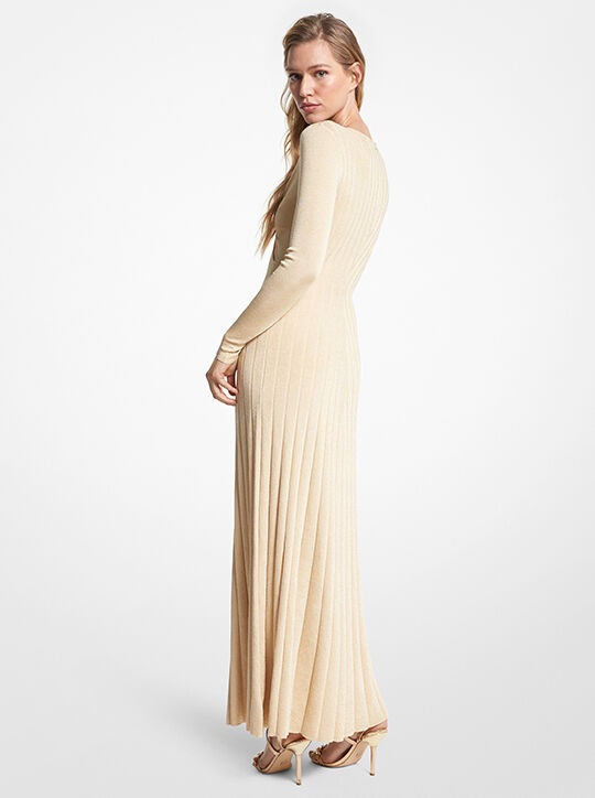 Metallic Stretch Knit Ring Maxi Dress michael kors metallic stretch knit ring maxi dress