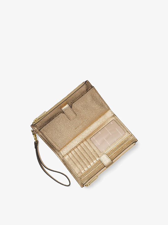 Adele Metallic Pebbled Leather Smartphone Wristlet michael kors adele metallic pebbled leather smartphone wristlet