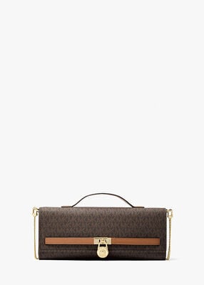 michael kors hamilton moderne medium signature logo clutch