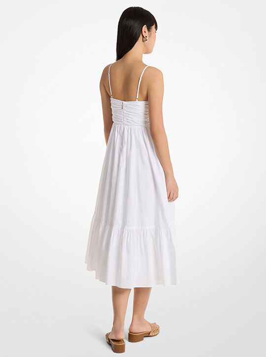 michael kors cotton poplin midi dress