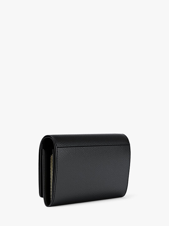 michael kors jet set large pebbled leather wallet