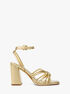 michael kors astra metallic leather sandal