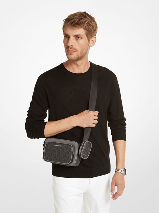 حقيبة كاميرا هدسون الجلدية بشعار الماركة مع حقيبة صغيرة michael kors حقيبة كاميرا هدسون الجلدية بشعار الماركة مع حقيبة صغيرة