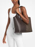 Henly Large Signature Logo and Textured Tote Bag michael kors henly large signature logo and textured tote bag