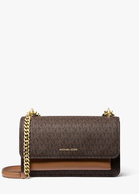 michael kors claire large signature logo shoulder bag