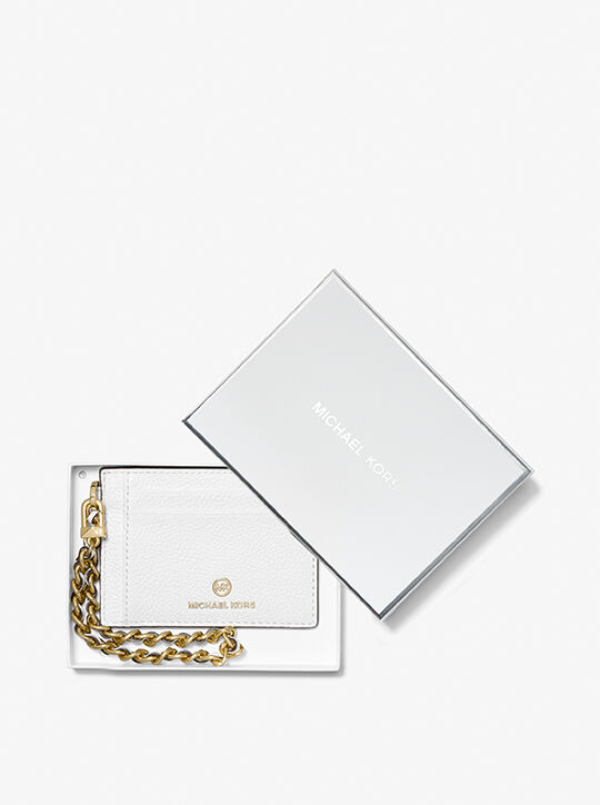 Small Pebbled Leather Chain Card Case michael kors small pebbled leather chain card case