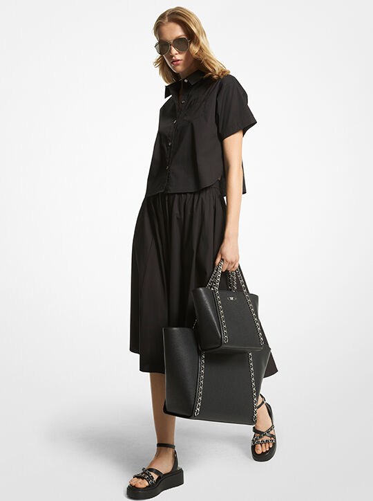 قميص قصير من القطن العضوي المرن michael kors قميص قصير من القطن العضوي المرن