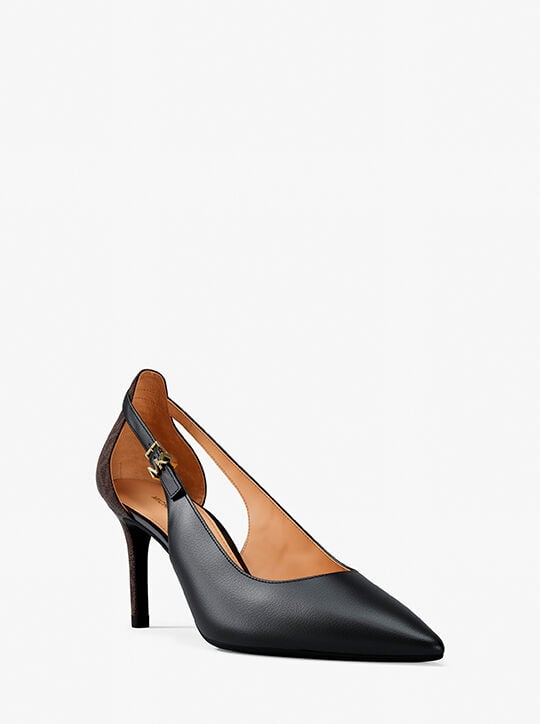 Leather Slingback Pump michael kors leather slingback pump
