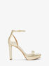 michael kors margot metallic faux leather platform sandal