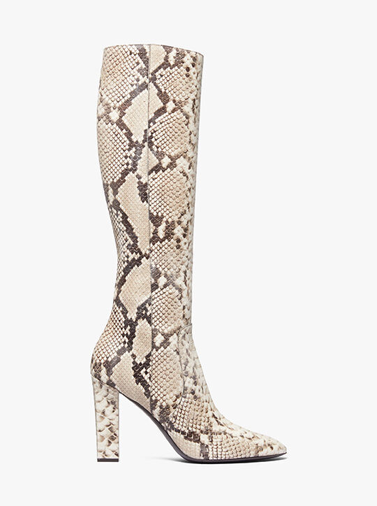 Carly Python Embossed Leather Boot michael kors carly python embossed leather boot