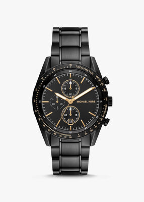 michael kors oversized accelerator black tone watch