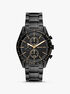michael kors oversized accelerator black tone watch