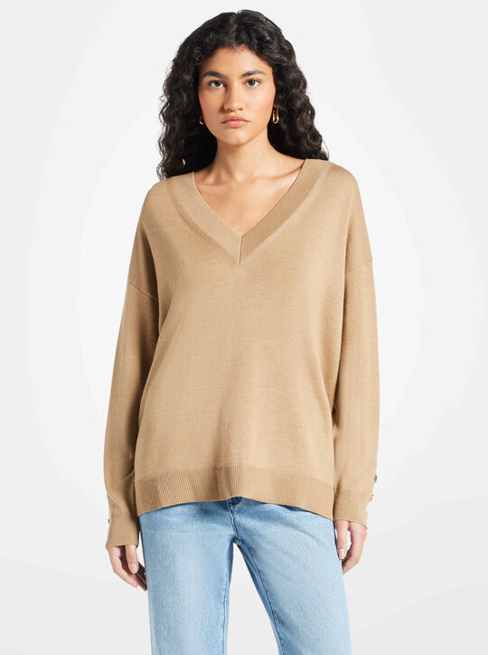 michael kors wool v neck sweater