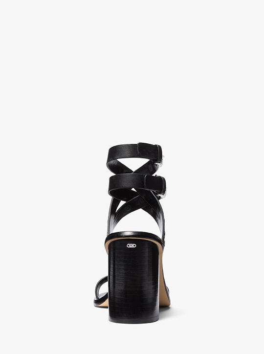 michael kors irene studded leather block heel sandal