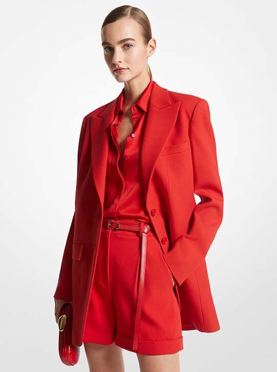 Wool Gabardine Pleated Cuff Shorts michael kors wool gabardine pleated cuff shorts