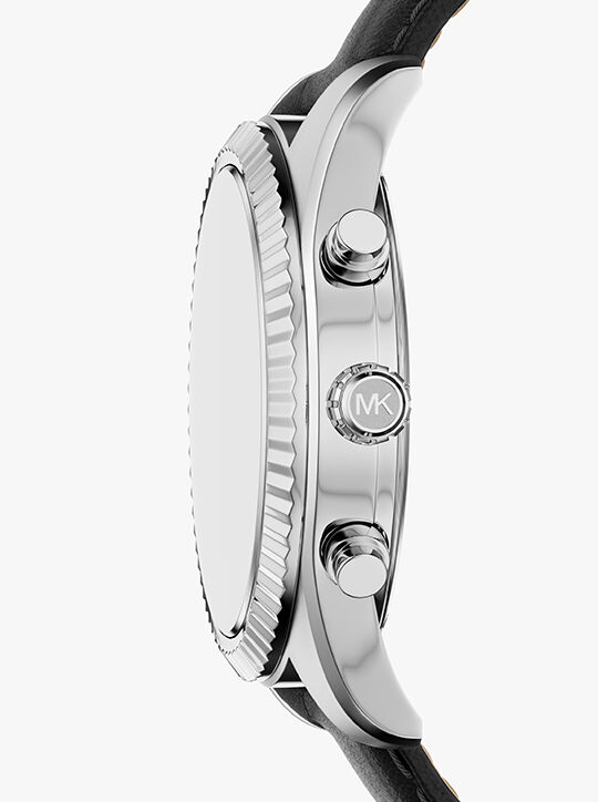 ساعة مايكل كورس ليكسينغتون كرونوغراف من الجلد الأسود michael kors ساعة مايكل كورس ليكسينغتون كرونوغراف من الجلد الأسود