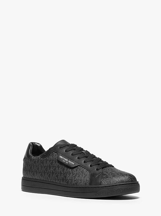 Keating Logo and Leather Sneaker michael kors keating logo and leather sneaker