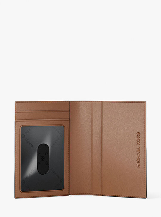 michael kors hudson pebbled leather folio card case