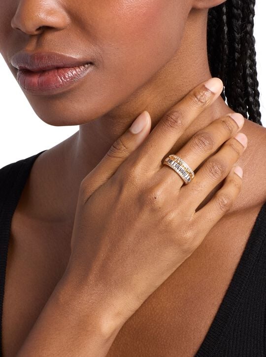 Pavé Two-Tone Fluted Ring michael kors pav two tone fluted ring