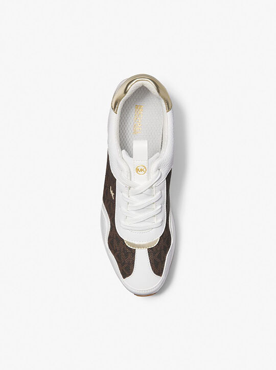 michael kors raina signature logo platform trainer