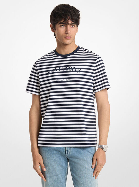 michael kors provence striped cotton jersey t shirt