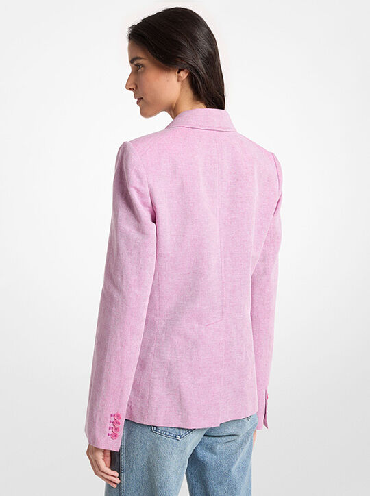 michael kors linen and cotton patch pocket blazer