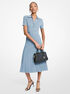 Ribbed Stretch Knit Polo Midi Dress michael kors ribbed stretch knit polo midi dress