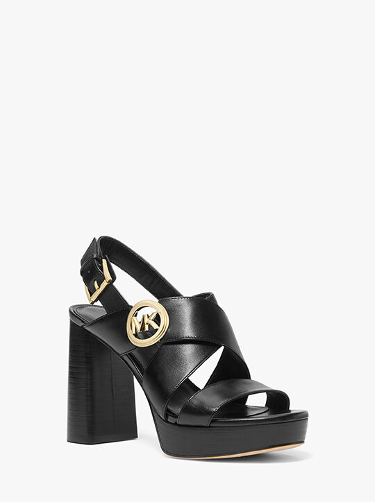 Vera Leather Platform Sandal michael kors vera leather platform sandal