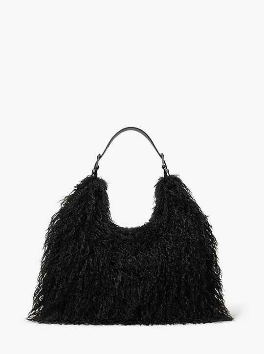 michael kors nolita large faux shearling shoulder bag
