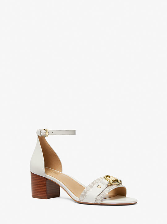 Rory Flex Leather and Logo Sandal michael kors rory flex leather and logo sandal