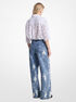 Hand-Splattered Bleach Denim Wide-Leg Jean michael kors hand splattered bleach denim wide leg jean