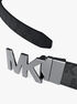 Reversible Logo Embossed Leather Buckle Belt michael kors reversible logo embossed leather buckle belt