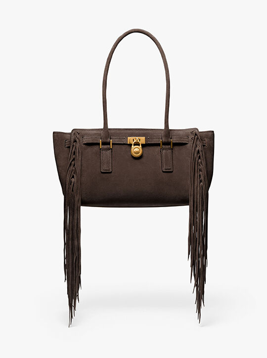 michael kors hamilton moderne small fringed suede satchel