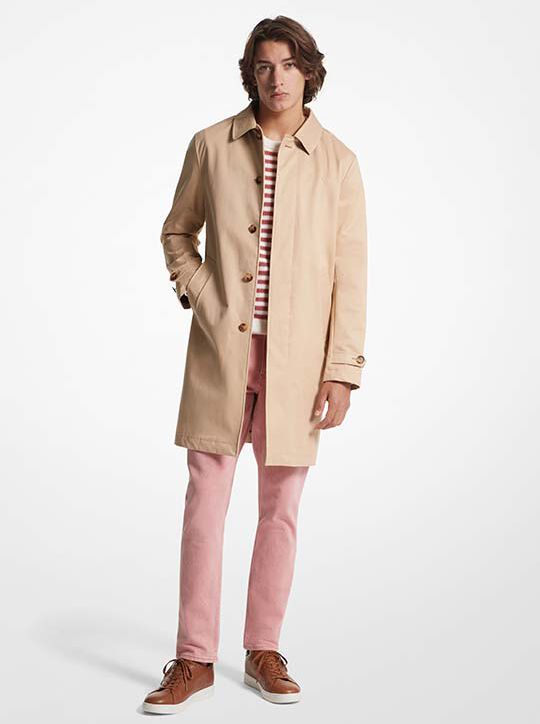 Cotton Blend Balmacaan Coat michael kors cotton blend balmacaan coat