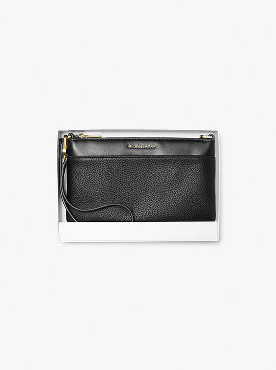michael kors حقيبة معصم جيت سيت متوسطة الحجم من الجلد المحبب