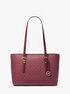 michael kors quinn medium signature logo and leather tote bag