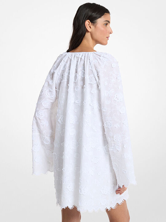 michael kors floral embroidered cotton voile dress