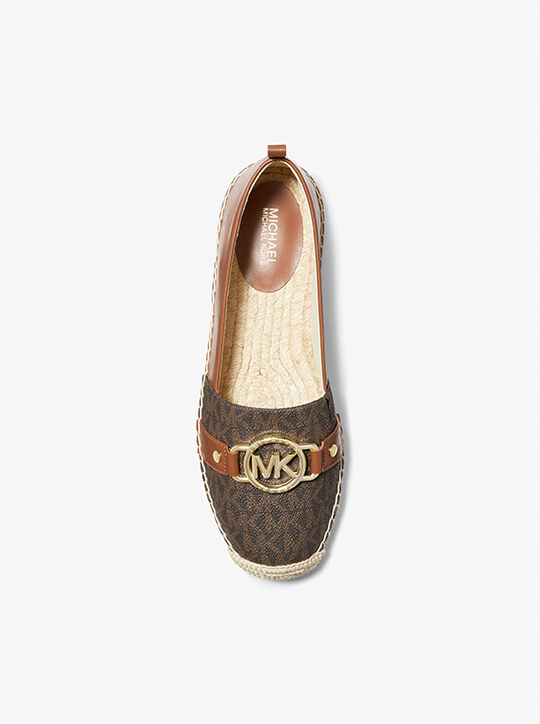 Rory Logo and Faux Leather Espadrille michael kors rory logo and faux leather espadrille