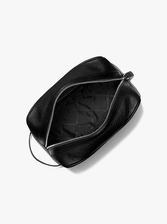 michael kors hudson pebbled leather travel pouch