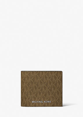 michael kors harrison logo billfold wallet with passcase