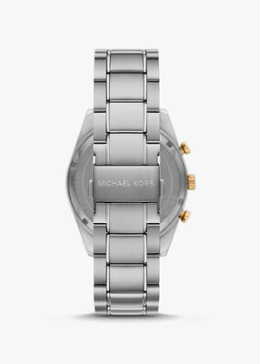 michael kors oversized accelerator two tone watch