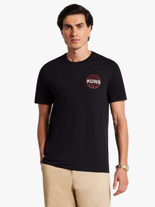 Graphic Logo Cotton T-Shirt michael kors graphic logo cotton t shirt